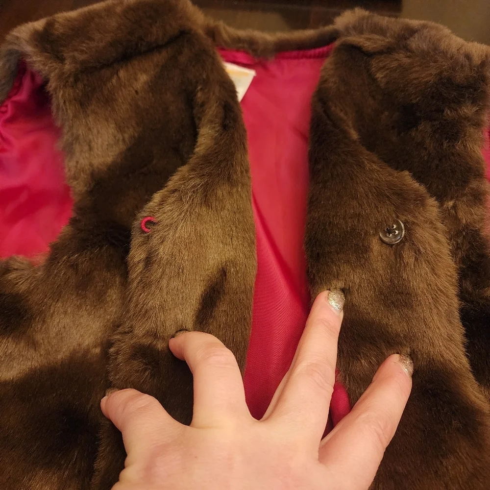 Gymboree Plush Faux Fur Brown Vest Kids‎ Size Large 10-12